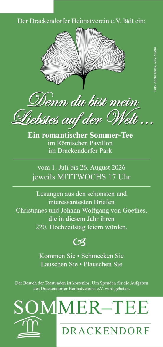 Flyer zur den Lesungen im Pavillon im Drackendorfer Park